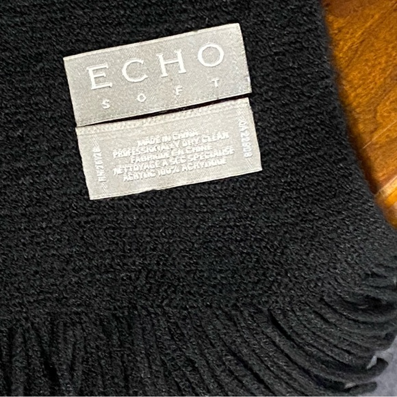 Echo Other - ECHO Long Black Scarf Unisex 78”X 18”